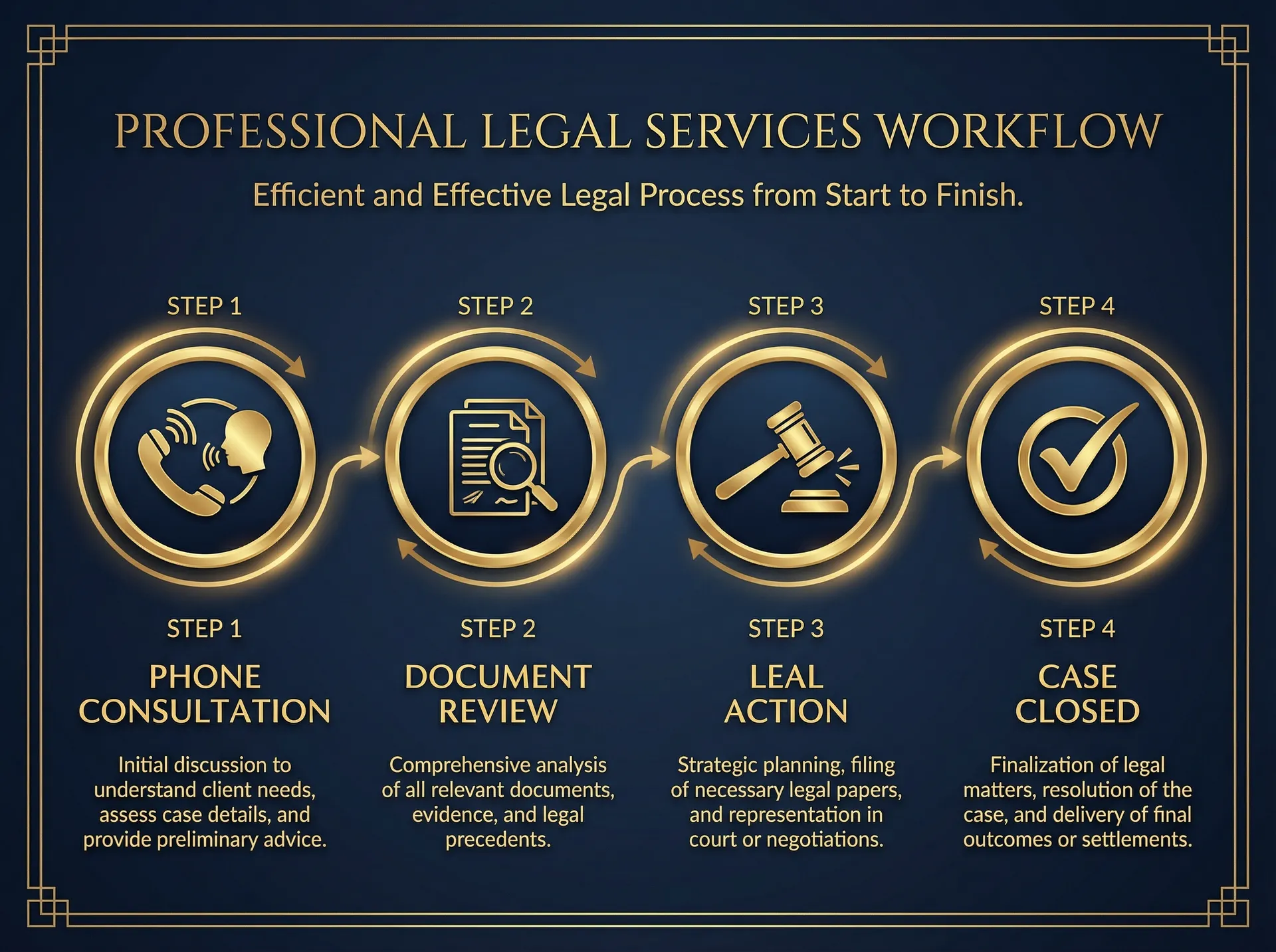 影视法务 服务流程图 - 咨询、受理、执行、结案
